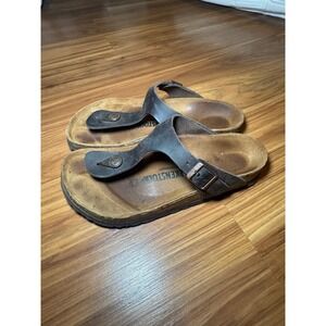 Birkenstock Gizeh Leather Thong‎ Sandals Brown Womens Size 36 EU